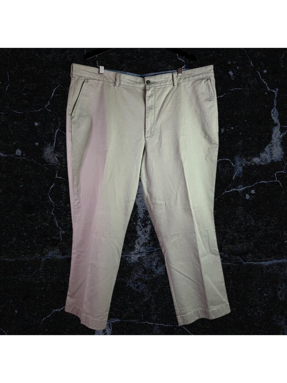 LL Bean Men's 44x29 Gray Lakewashed Stretch Khakis Chinos Straight Leg Pants